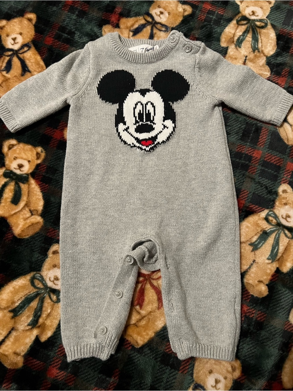 GAP Gray Knit One-Piece with Mickey Mouse